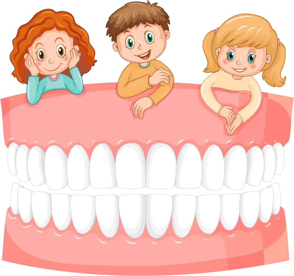 Drie kinderen kijken over een gebit heen